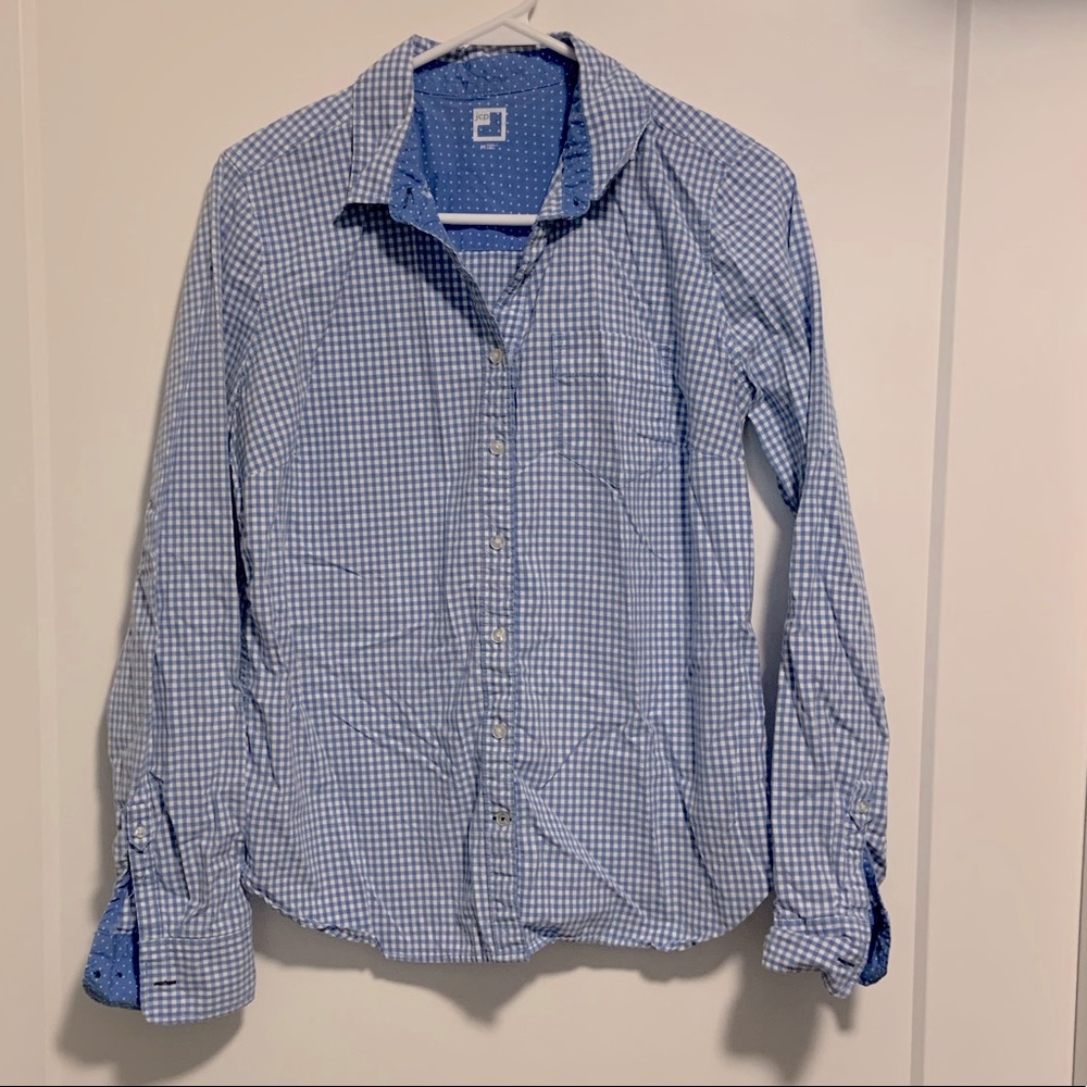 Blue gingham button down size M